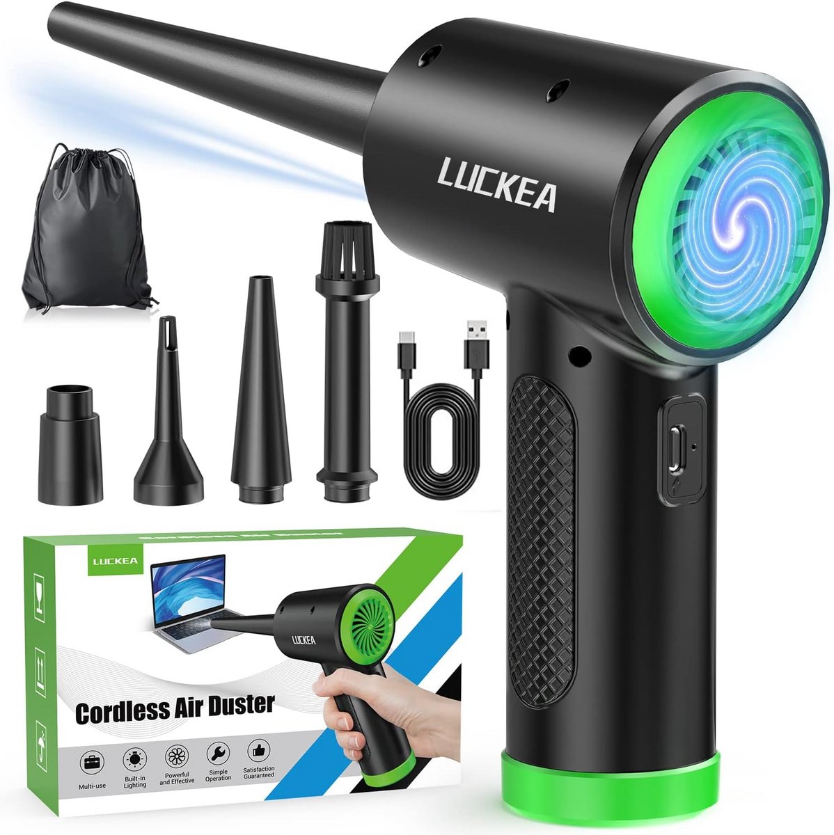 Elektrische Stofblazer Luchtdrukspray voor PC, Laptop en Auto
