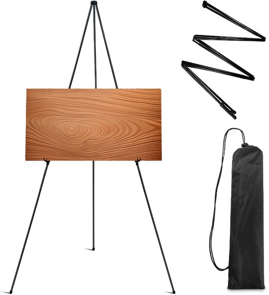 Paintersisters Display-schildersezel – Aluminium Tafelezel, Zwart, Inklapbaar, Geschikt Voor Spieramen Tot 54 Cm, Met Nylon Draagtas, Ideaal Voor Aquarel, Acryl En Presentatie 4 miniatura