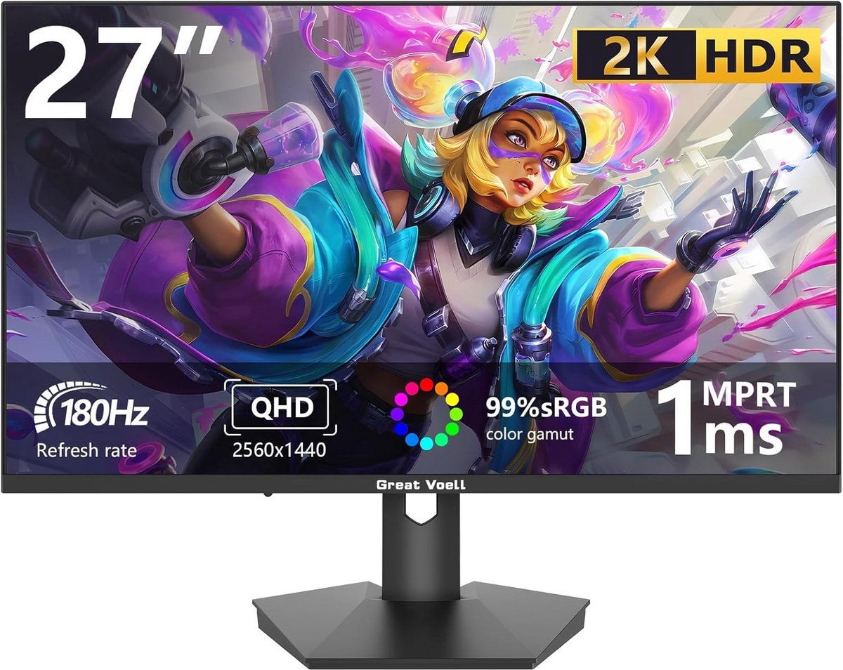 27 Inch Gaming Monitor QHD 180Hz met Oogbescherming en FreeSync