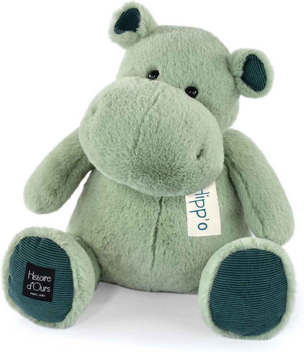 Zacht Nijlpaard Pluche Dier - Amandelgroen - 40 cm - Ideaal Cadeau voor Kinderen