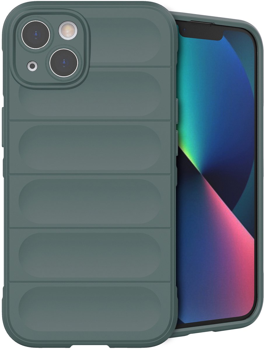 imoshion Hoesje - Geschikt voor Apple iPhone 13 - EasyGrip Backcover - Donkergroen