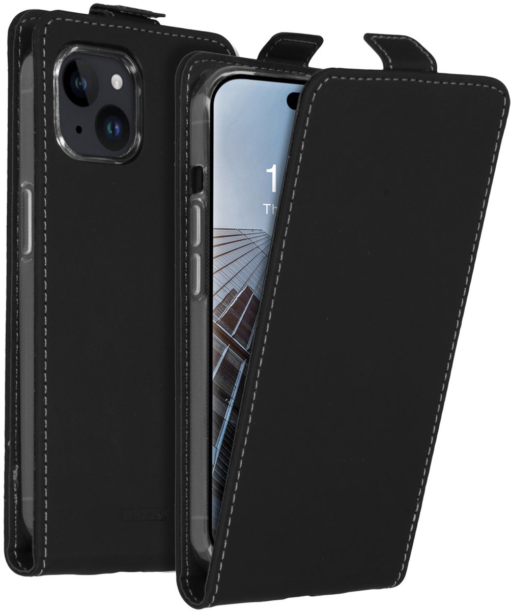 Accezz Hoesje Geschikt voor iPhone 15 Hoesje Met Pasjeshouder - Accezz Flipcase - Zwart