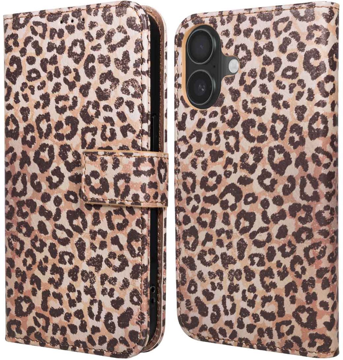 imoshion Hoesje - Geschikt voor Apple iPhone 17 - Design Bookcase smartphone - Leopard Mood