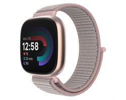 Nylon bandje - Geschikt voor Fitbit Sense/ Versa 3/ Versa 4/ Sense 2 - Roze