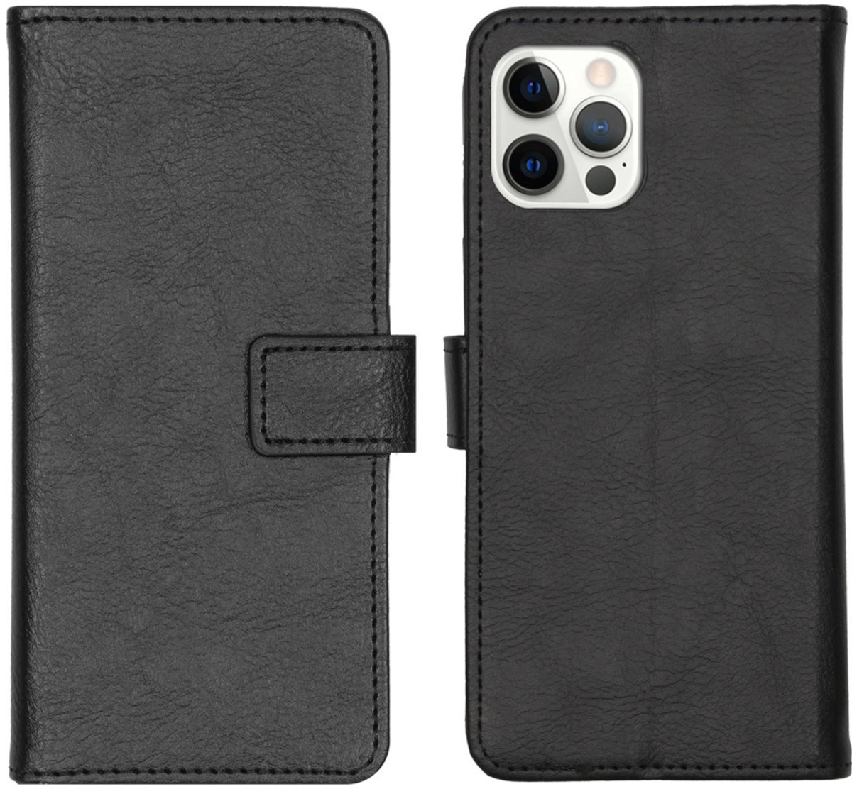 imoshion Hoesje - Geschikt voor Apple iPhone 12 Pro / 12 - Luxe Bookcase - Zwart