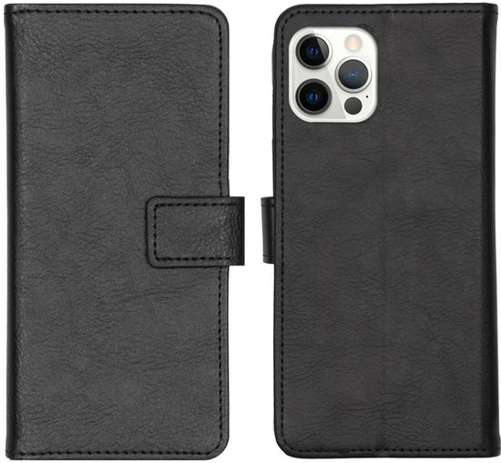 imoshion Hoesje - Geschikt voor Apple iPhone 12 Pro / 12 - Luxe Bookcase - Zwart