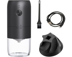 Koffiemolen – USB oplaadbare elektrische koffiemolen – Uitgerust met keramische conische messen – Draagbare koffiebonen- en specerijenmolen – Instelbare maalgraad voor espresso en filterkoffie – Stil ontwerp, geschikt voor thuis en op reis