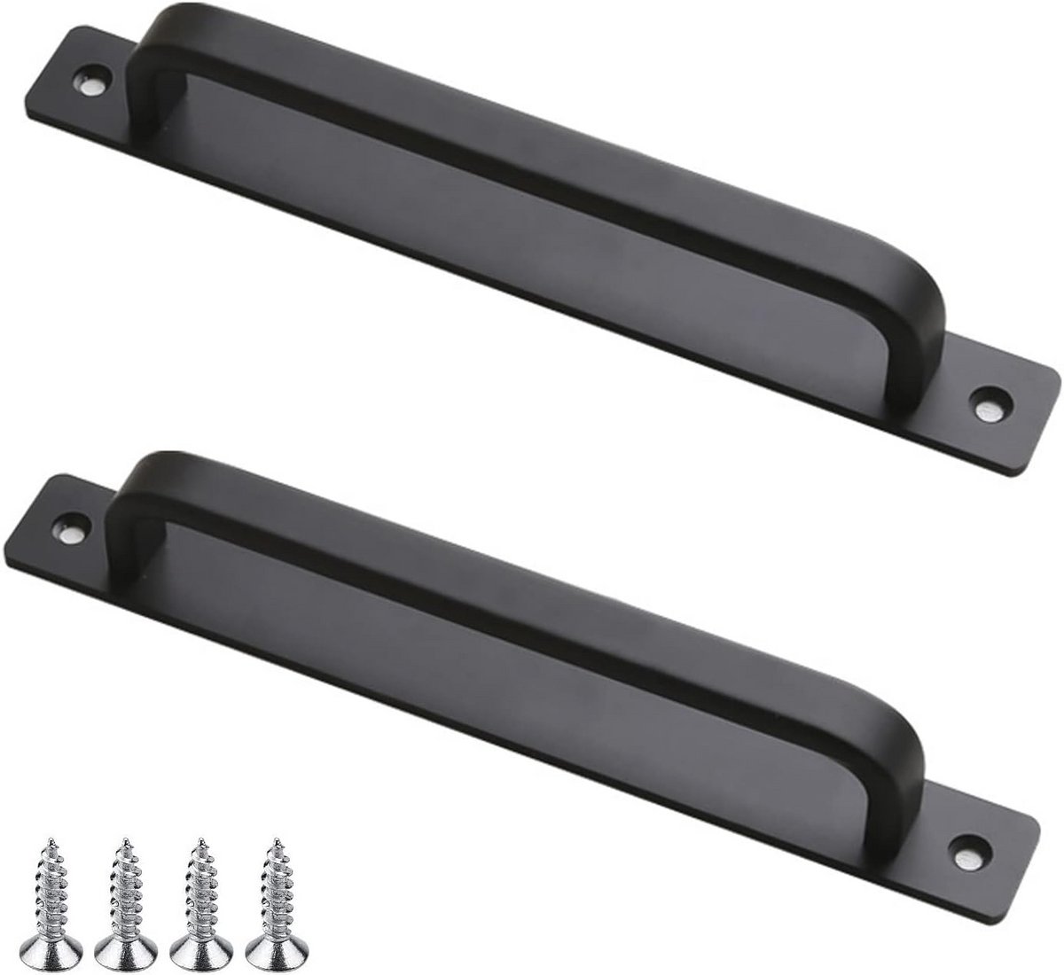 Schuifdeurgrepen 213 mm - Zwarte Aluminium Handgrepen voor Meubels en Tuinpoorten - 2 Stuk