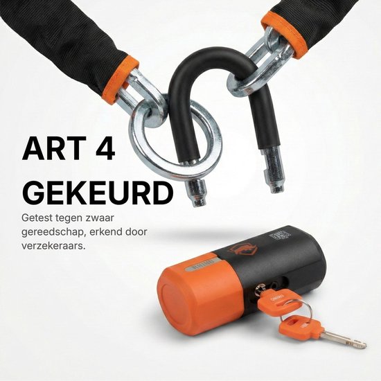 Rhino Security ART4 Motorslot / Scooterslot - 150 cm Kettingslot met Loop - Exclusive Line - ART Gekeurd Motor- en Scooterslot van Rhino Security — afbeelding 3