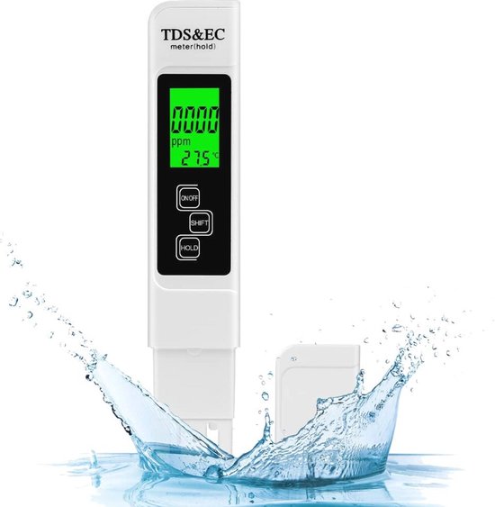 3-in-1 TDS-watertester – Meet TDS, EC En Temperatuur – Voor Drinkwater, Aquarium, Zwembad En Vijver
