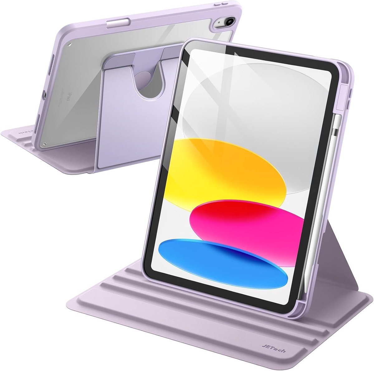 Zandarix Geschikt voor Apple iPad A16 (2025) - Met Pencil Houder - 360 Graden Rotatie - Book Case - Tablethoes - Lichtpaars