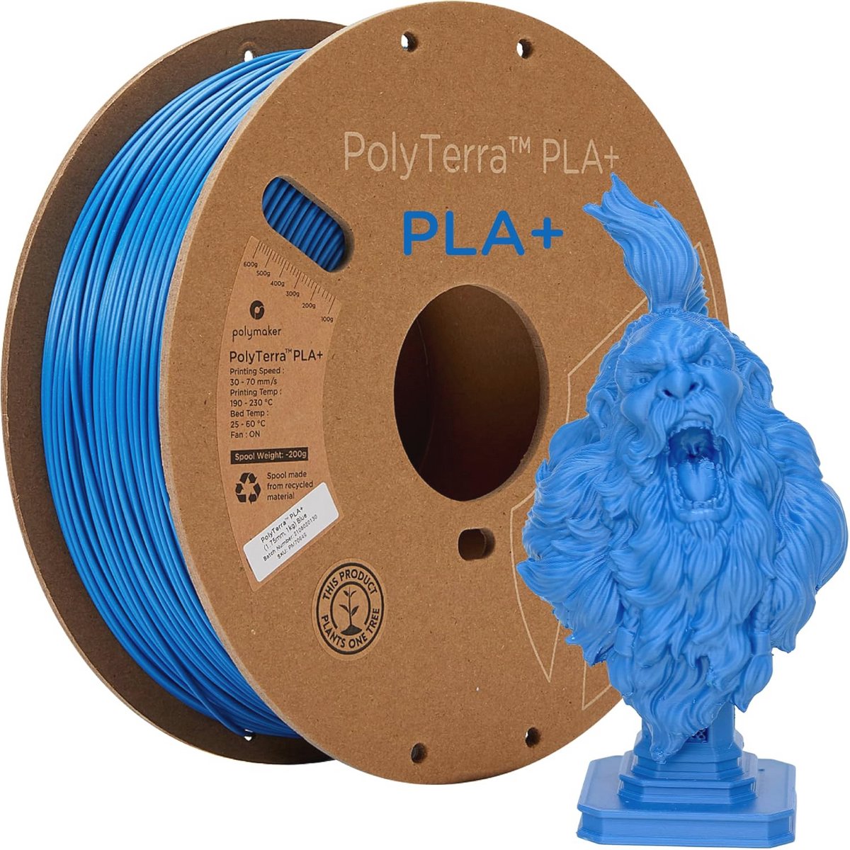 3D-printer PLA+ Filament 1.75mm - Glanzend Blauw PLA Filament 1kg