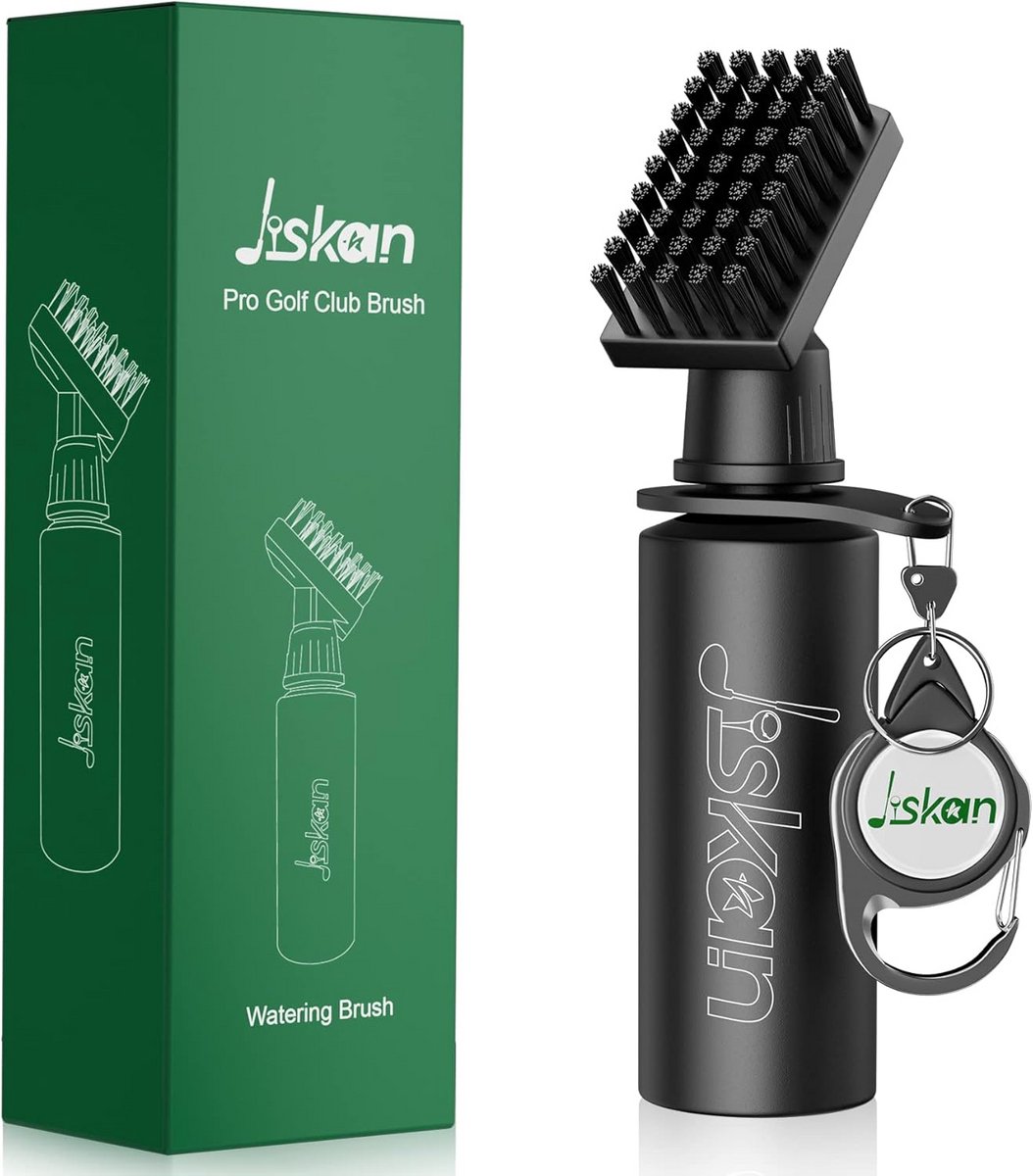 Golf Club Borstel Reiniger met Waterfles en Clip - Essentiële Golf Accessoires
