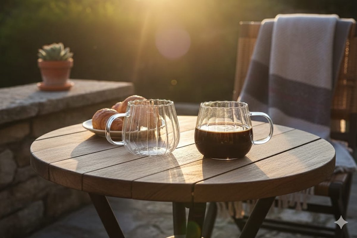 Bavary Timeless Glazen Mok – 350 ml – Set van 2 – Hittebestendig – Koffie & Thee – Luxe Ribbel Design — cadeau in Koken & Dineren - foto 2