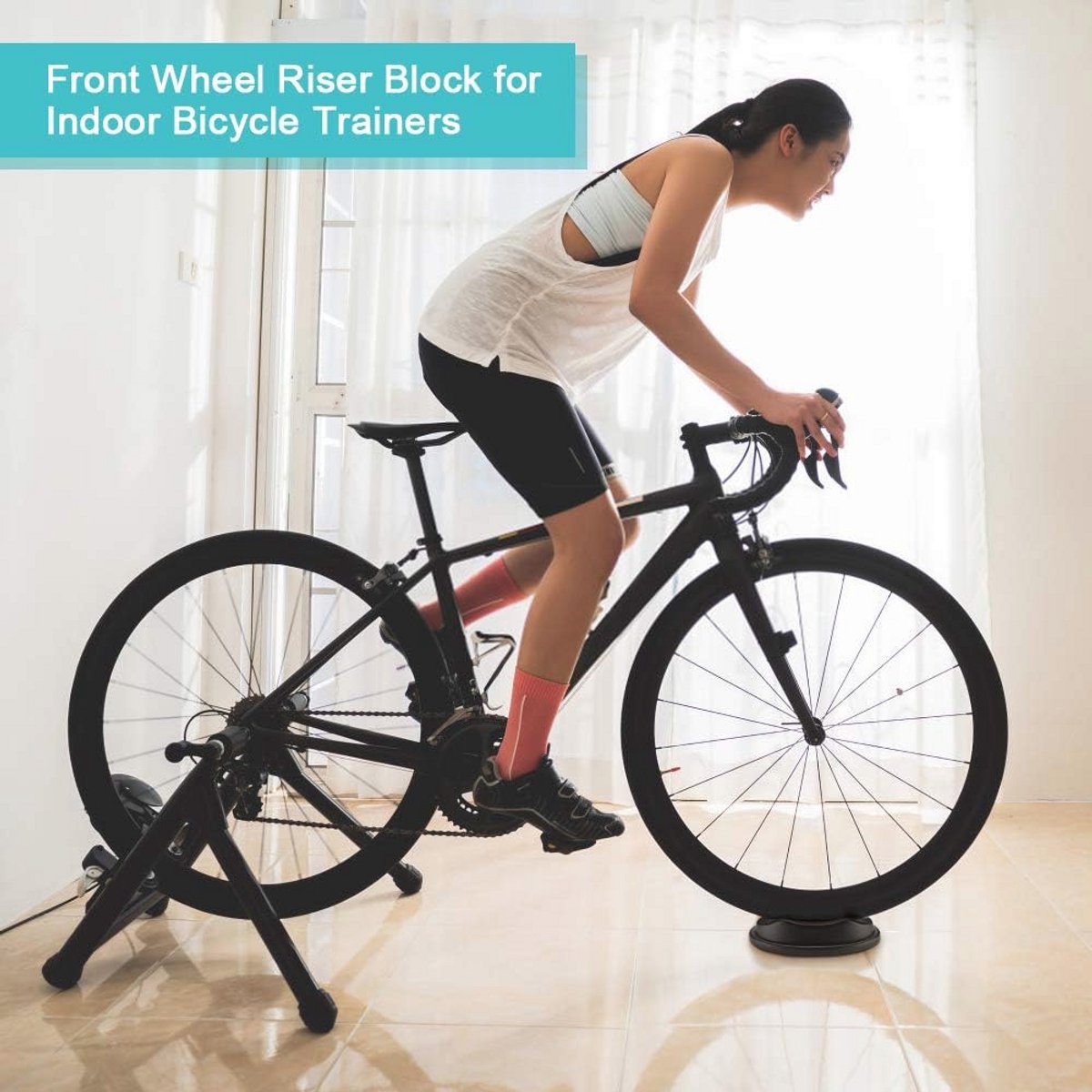 Indoor Fietstrainer Steun voor Voorwiel - Stabiele en Veilig Fietservaring