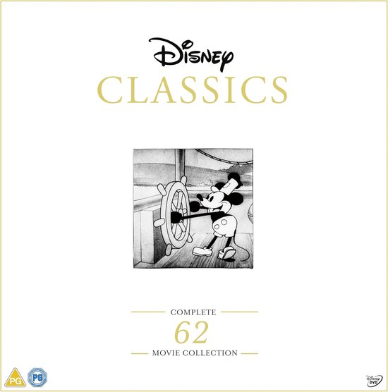 Disney Classics: Complete 62 Movie Collection. Mickey Mouse met een stuurwiel op een scheepsdek.