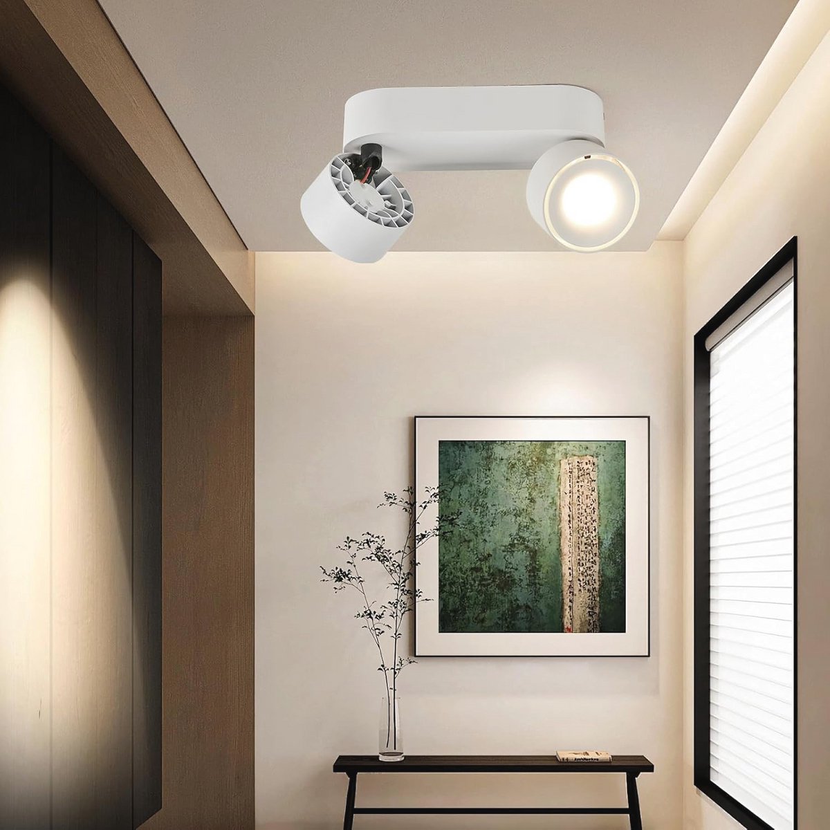 2 x 12 W LED Opbouwlamp Draaibaar en Zwenkbaar - Ronde Plafondspot voor Keuken, Hal en Woonkamer