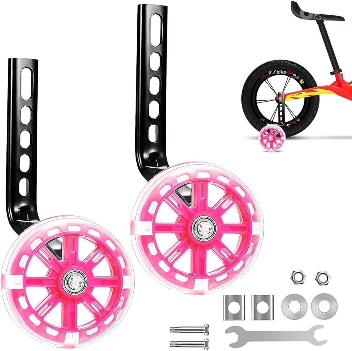 Allecta - Universele Steunwielen voor Kinderfiets en Volwassenen - Geschikt voor 12, 14, 16, 18, 20 inch Fietsen - Stabiele Ondersteuning.