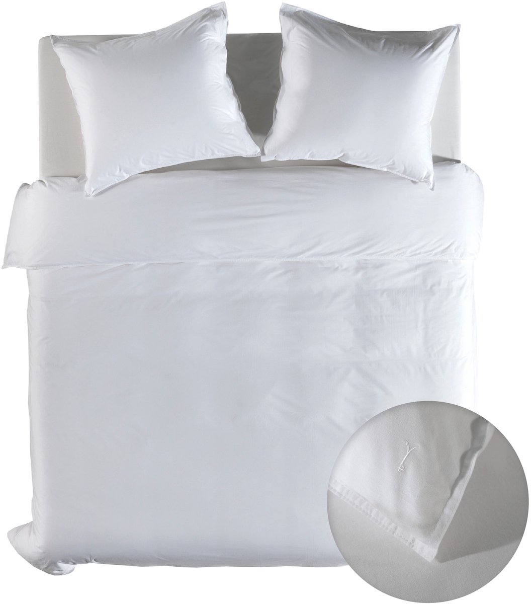 Yellow Dekbedovertrek Gewassen Katoen Suite Nairobi - Blanc de Blanc - 200x200/220 cm - 100% Gewassen Katoen - Tweepersoons