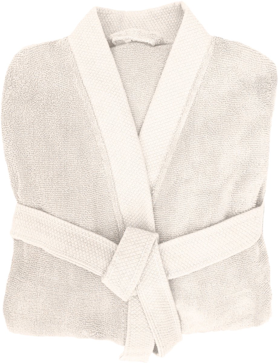 Heckettlane Badjas Katoen Premium - Off White - Maat M - Badjas 100% Katoen - Badjas / Kamerjas Dames - Badjas / Kamerjas Heren