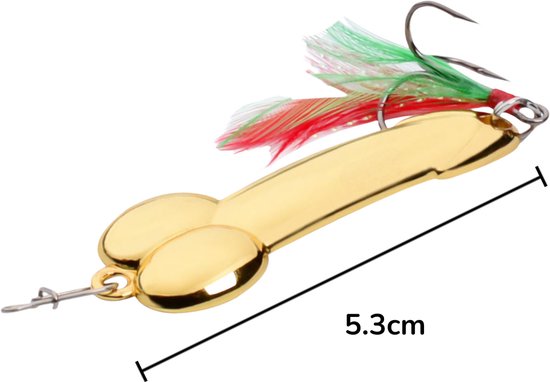 S&D - Kunstaas Penis lepel - 2 stuks - 15g 5.3cm - Roofvissen - Goudkleurig met dreg van S&D — afbeelding 2