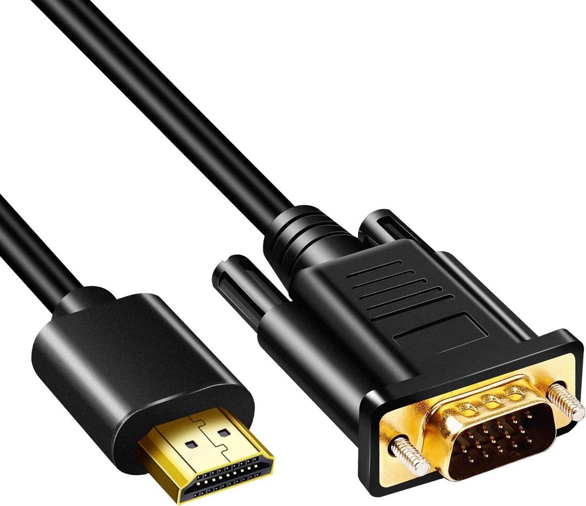 Cosensi - HDMI naar VGA-adapterkabel 1080p voor desktop, projector, HDTV.