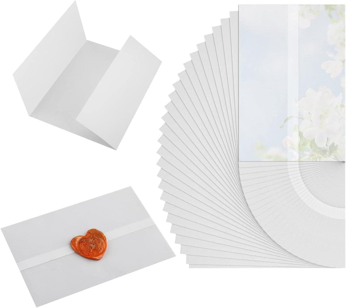 Vellum Jackets set van 70 stuks - voorgevouwen velijn translucent - ideaal voor huwelijksuitnodigingen, baby shower en verjaardagsuitnodigingen - 13x18cm.