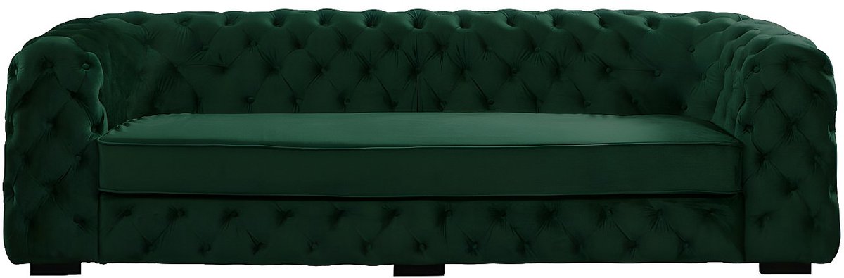 Vente-unique Driezitsbank chesterfield STANLEY - Fluweel boomgroen
