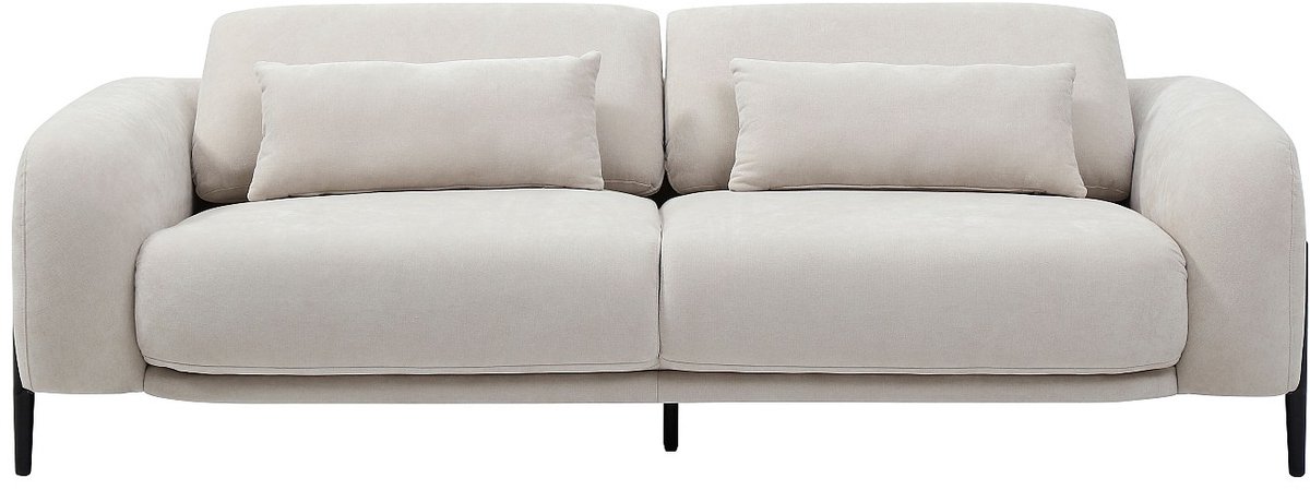Vente-unique Driezits bank met verstelbare rugleuning in beige stof - ARAVIO