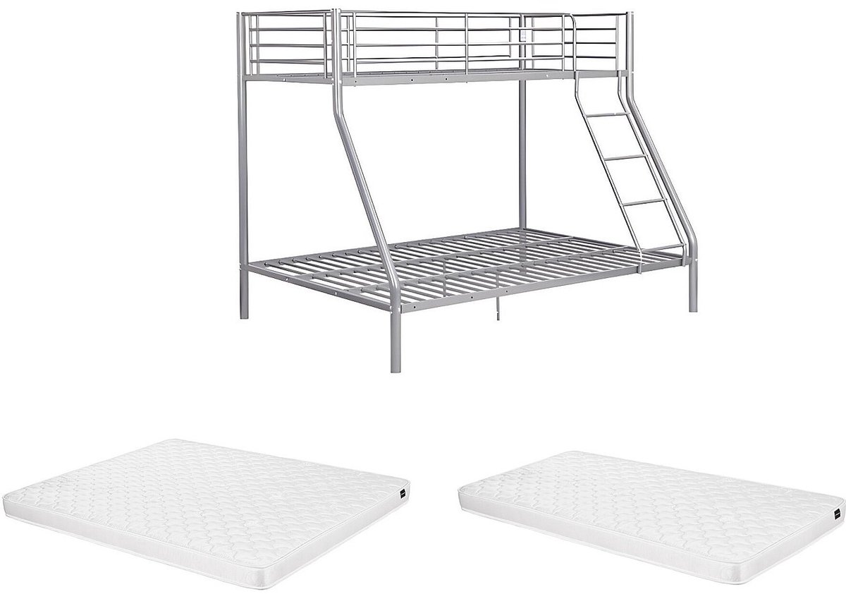 Vente-unique Stapelbed metaal zilverkleurig 140 x 190 cm, 90