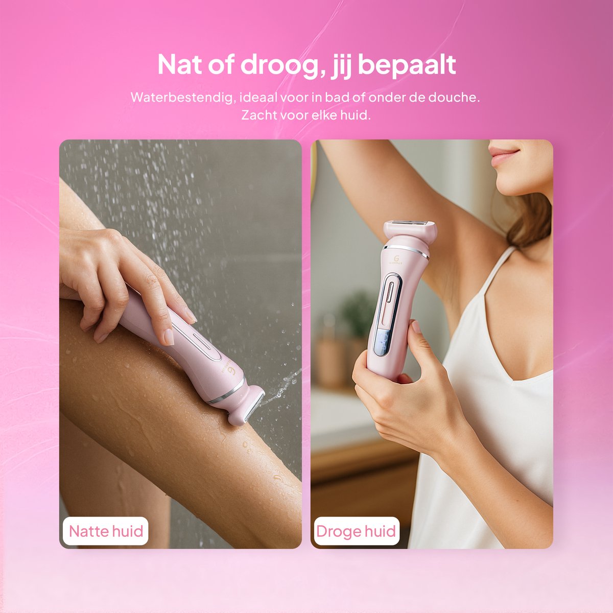 Glorielle® 7-in-1 Ladyshaves voor Vrouwen - Elektrisch Scheerapparaat - Epileerapparaat Dames - Bikini Trimmer - 7 Opzetstukken & Oplaadbaar - Schaamhaar & Gezichtsontharing - Wenkbrauw & Gezichtsepilator Vrouw - Bikinilijn & Intieme zone Scheren thumbnail 6