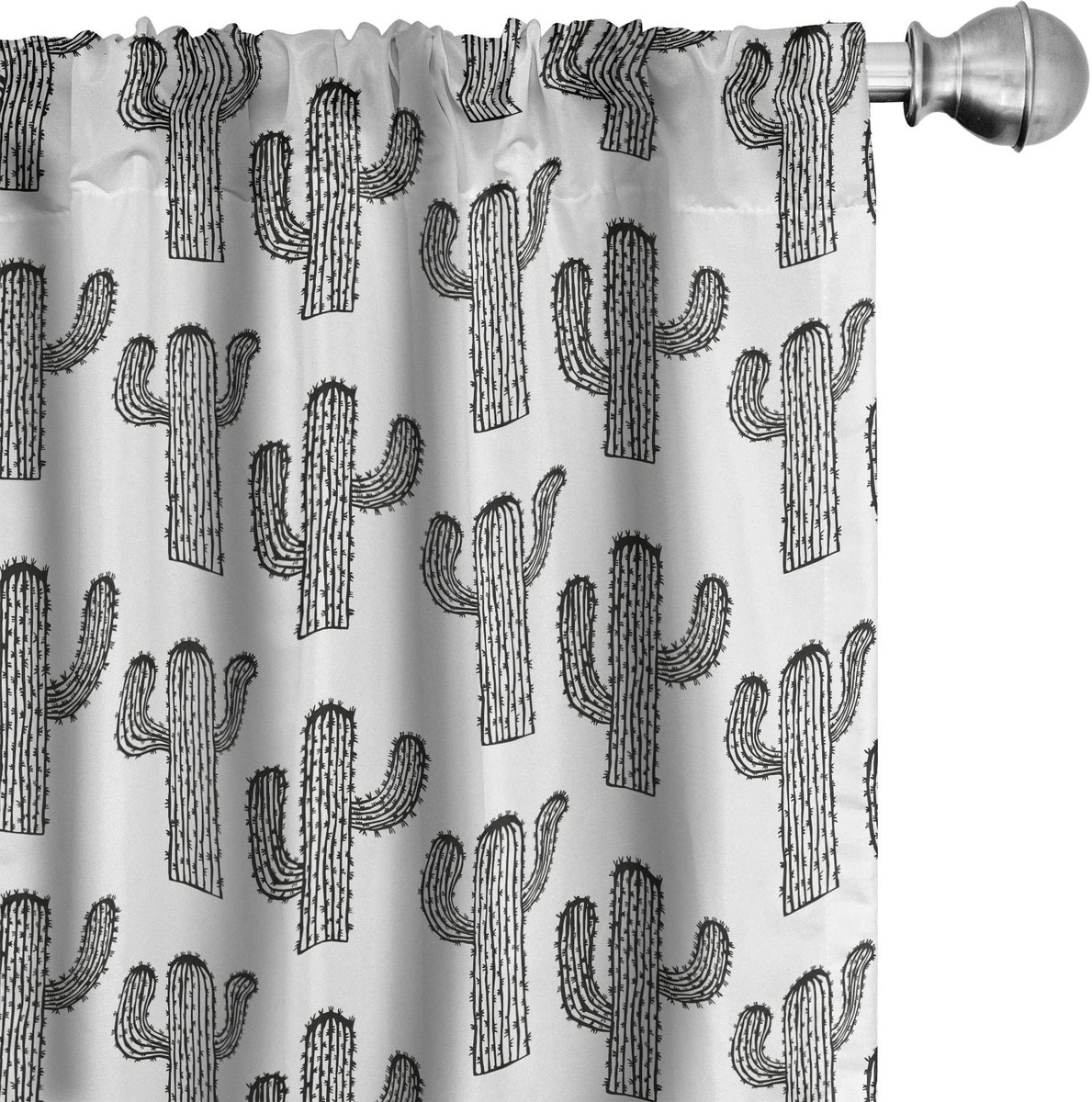 ABAKUHAUS 2x75x245 cm Voorhangen – Microfaser – Halfdonkerend Zwart en wit