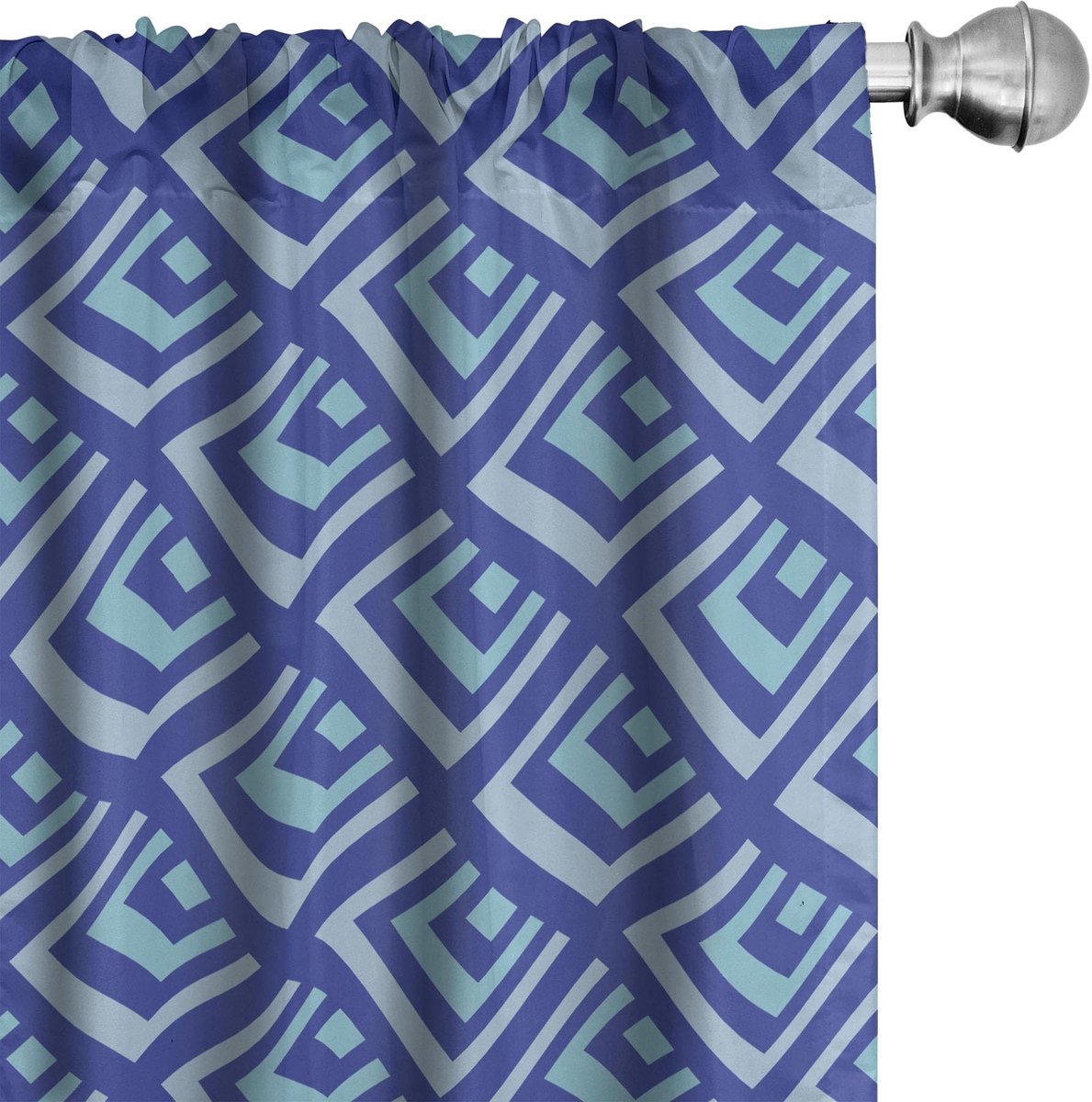 ABAKUHAUS Gordijnen geometrisch blauw, lichtblauw en aqua 2x75x175 cm