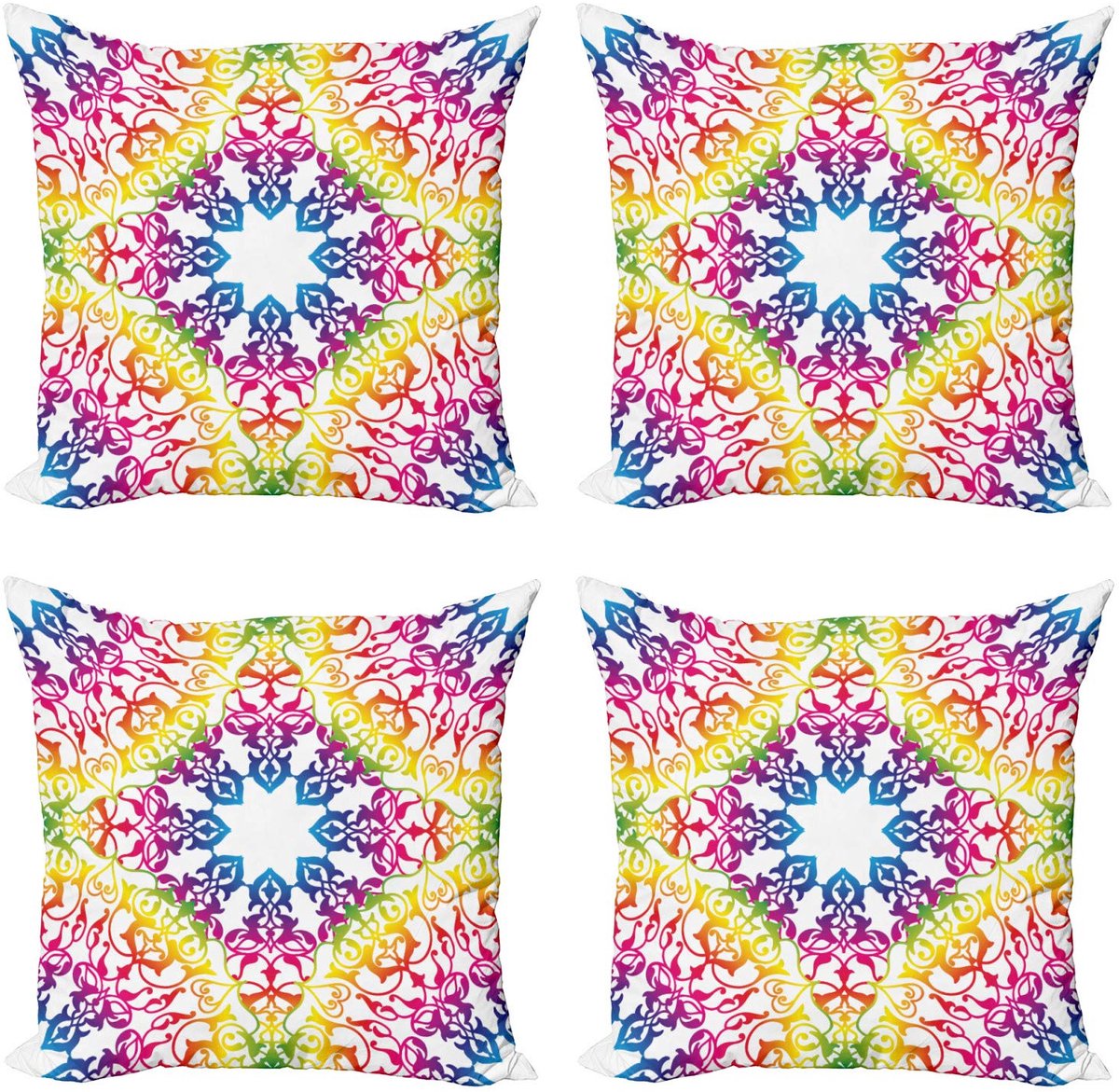 ABAKUHAUS Kussenhoes Set 4x 50x50 cm – Dubbelzijdig Kleurig Mehrfarbig