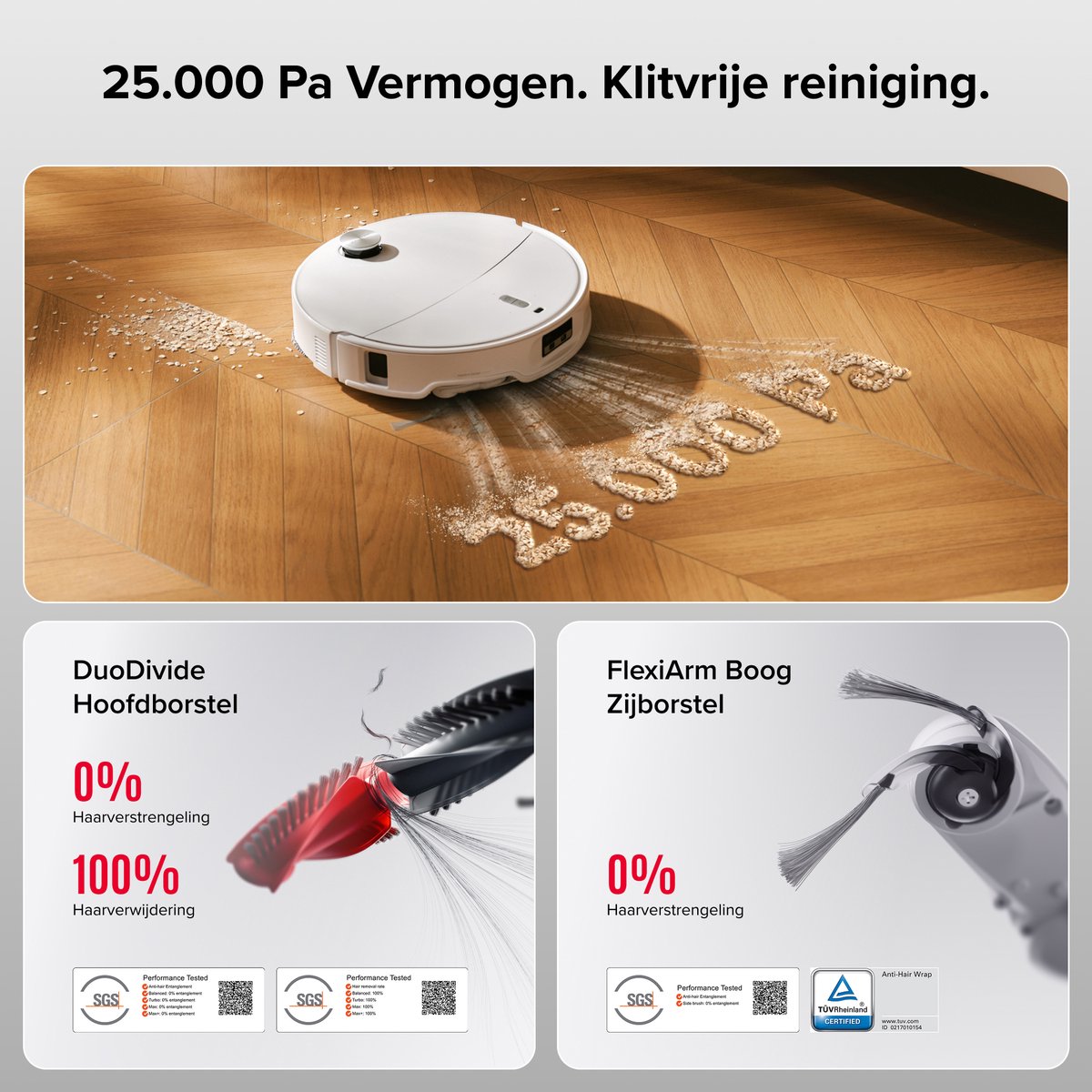 Roborock Qrevo Curv 2 Pro-Robotstofzuiger Met Dweilfunctie-25.000 Pa-7,98 cm Ultraslank Ontwerp-Dweilen met warm water-Reactieve AI-Obstakelherkenning-100℃ Heetwaterwas-Zelfreinigend-Automatische droging-Slimme spraakassistent — afbeelding 5