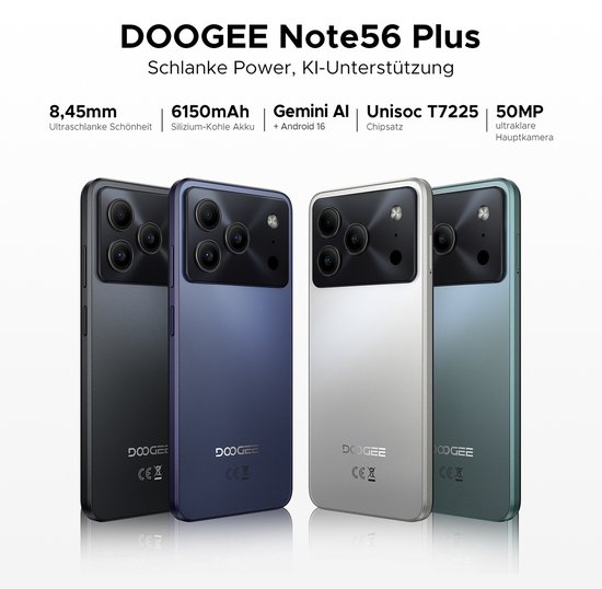 DOOGEE Note 56 Plus - Smartphone - Telefoon - 48 GB RAM+ 256 GB