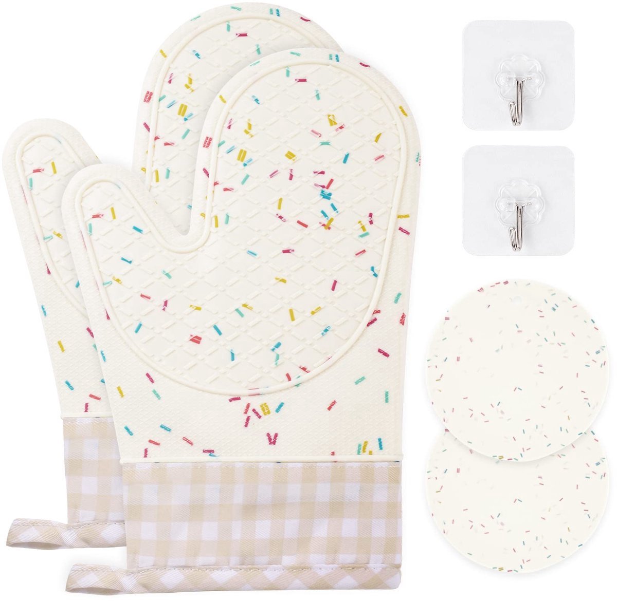 Stunq® Ovenwanten Set – Veilig & Hittebestendig (2 Paar + Pannenlap & Haken)