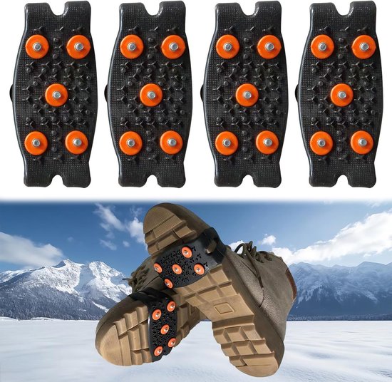 Anti-slip Schoenspijkers – 2 Paar Siliconen Sneeuwklauwen voor Bergschoenen, Winterwandelen & Buitenvissen