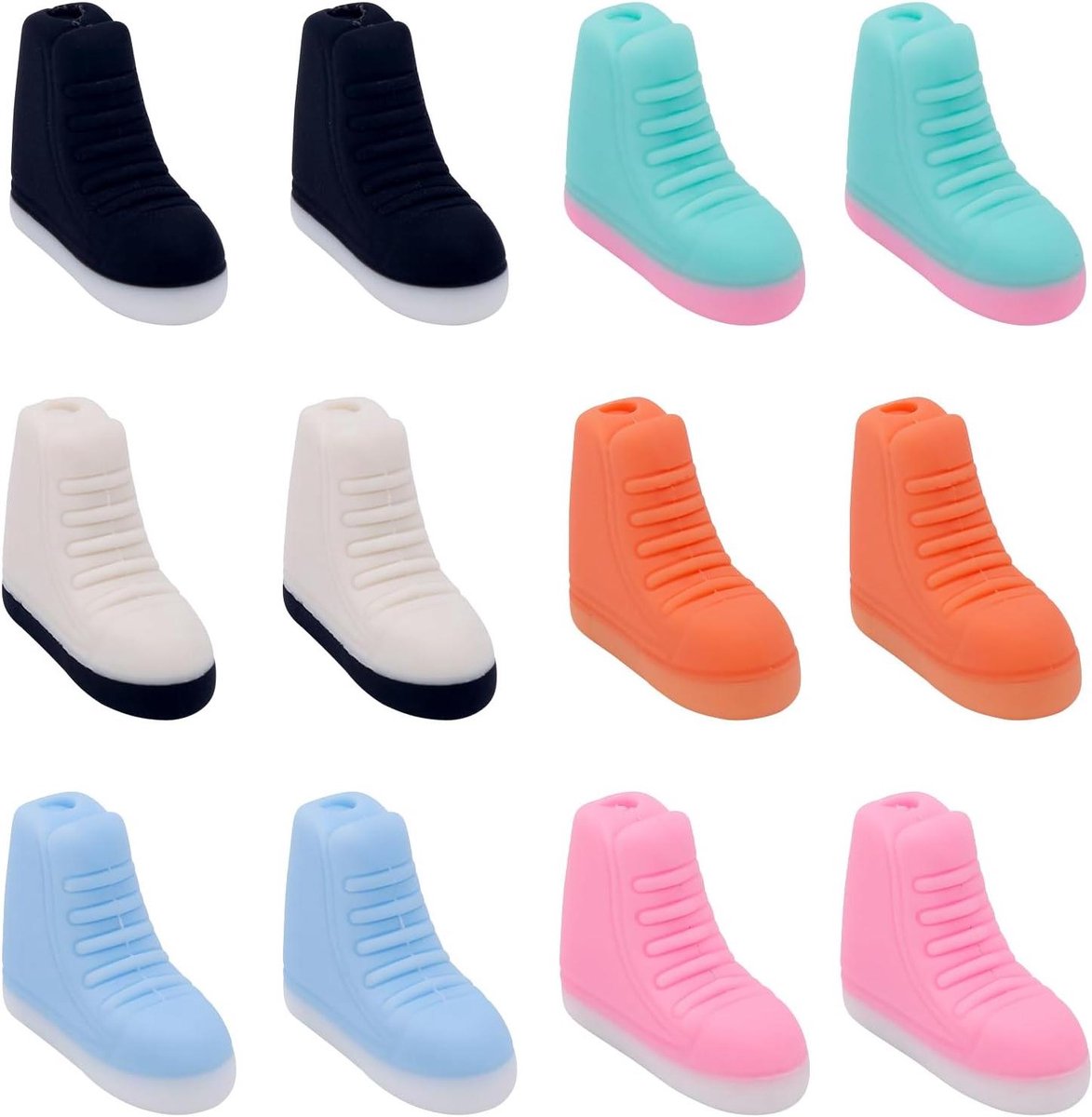 TTGoods - Magnetische Pinback Converters Set van 12 - Converteer Emaille Pins naar Koelkastmagneten - Grappige Siliconen Sneakers Schoenen Vorm - Badges Whiteboard Kantoor Keuken