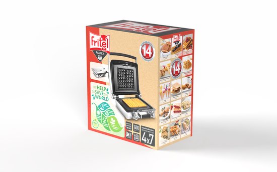 FRITEL Wafelijzer - WaffleTastic® CW 3637 - Wafelmaker PFAS vrij - Wafelmachine voor 4x7 Wafel - Traditionele Belgische Wafels - Wafelbakijzer met Verwisselbare Platen - 1600W - Incl. 60' Timer van Fritel — afbeelding 2