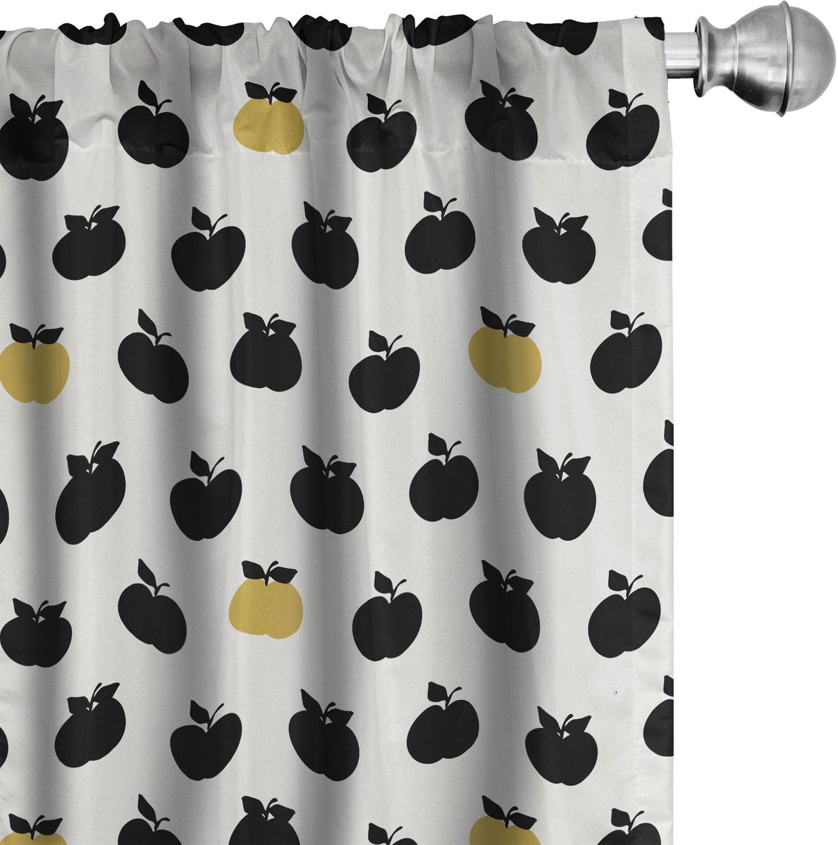 ABAKUHAUS Voorhangen – Appelfruit Motief – 2x75x245 cm – Mikrofaser