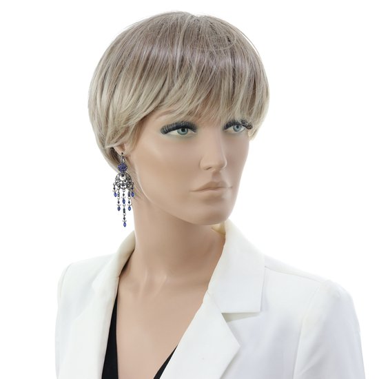 Behave - Oorhangers met blauwe stenen - Vintage stijl - 8 cm