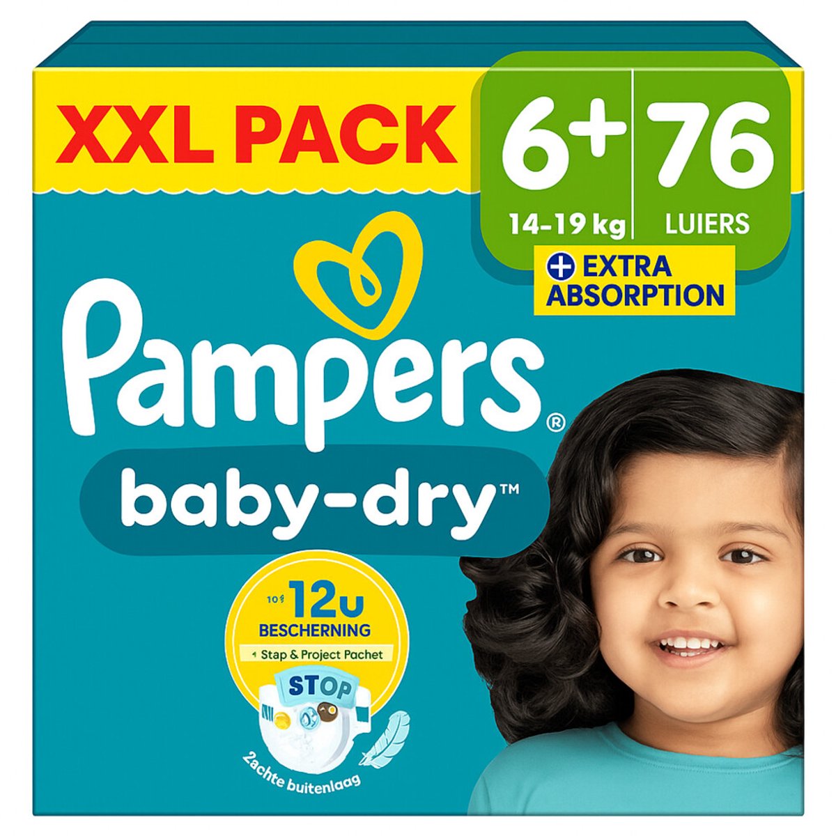 Pampers - Baby Dry - Maat 6+ - Mega Pack - 76 luiers - 14/19KG