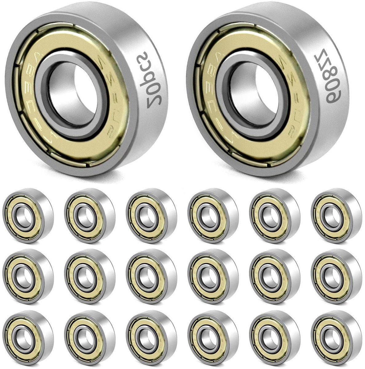 Cosensi Miniatuur kogellagers voor skateboards en inline skates 20 stuks met dubbele metalen afscherming 8mm x 22mm x 7mm Any