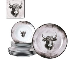 12-delig TORO-tafelservies voor 6 personen van porselein