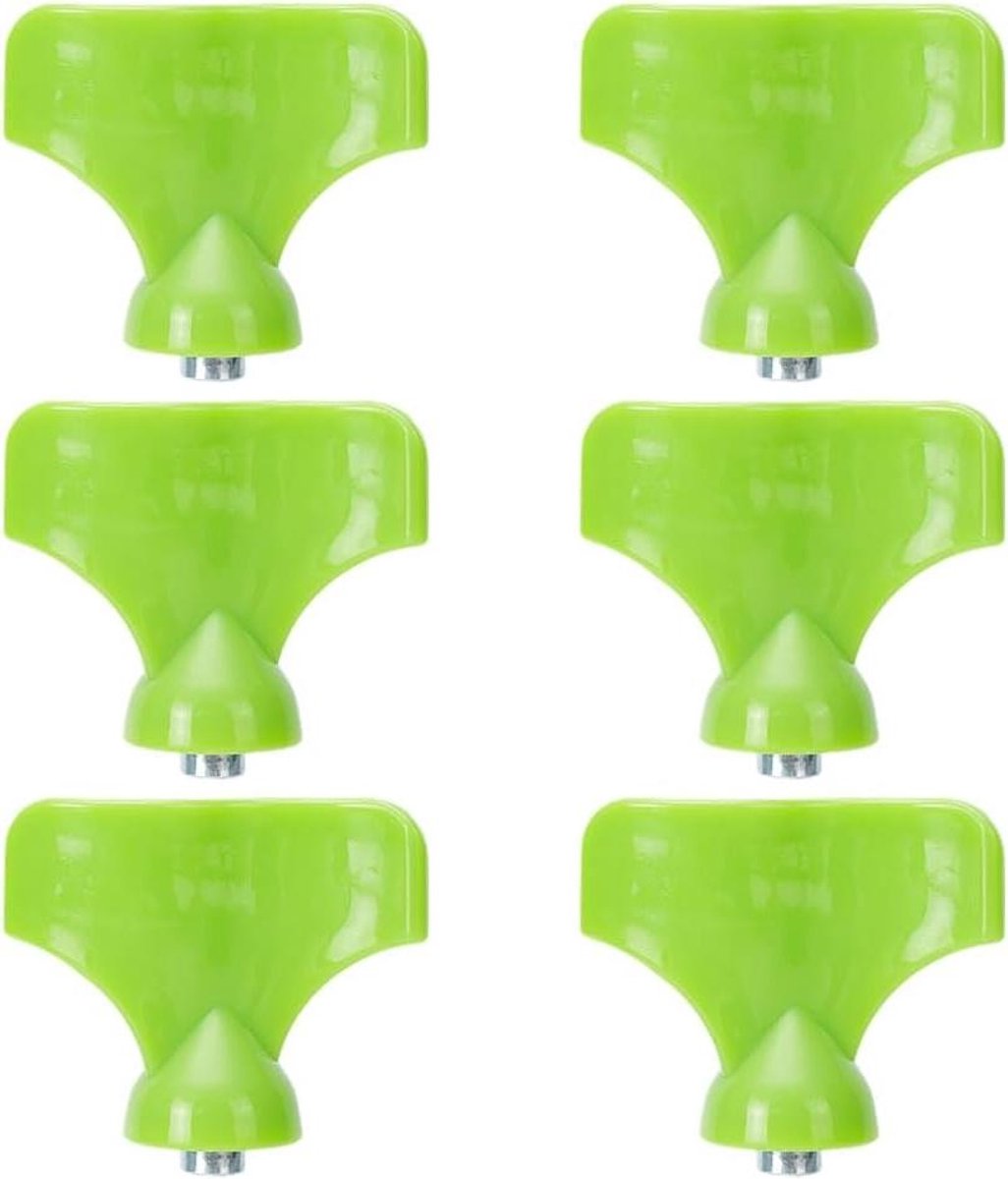 Cosensi - Schoennoppensleutels (6 stuks) - Groen plastic - Noppenverwijderingsgereedschap - Sportschoenen - Duurzaam - Handig - Sportaccessoire
