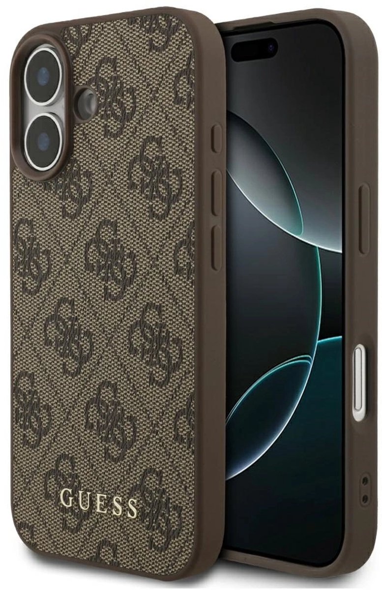 Guess 4G Classic Backcover hoesje - geschikt voor Apple iPhone 17 - Bruin