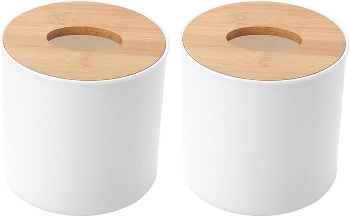 EGoods - Set van 2 houten handdoekhouders voor toiletpapier en tissuedoosjes