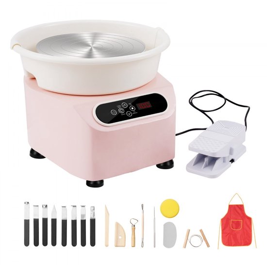 Pottenbakkersschijf Elektrische Kleidraaischijf 28 cm met - Pottenbakkersschijf - €263,99