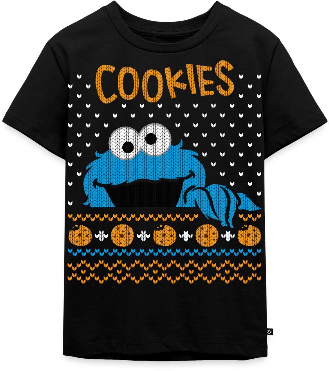 Sesamstraat Koekiemonster Cookies Lelijk Kerst Premium T Shirt Kinderen